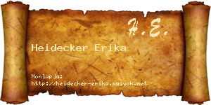Heidecker Erika névjegykártya
